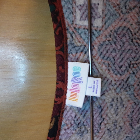 LulaRoe Nicole size L multicolor print dress. - Picture 2 of 4